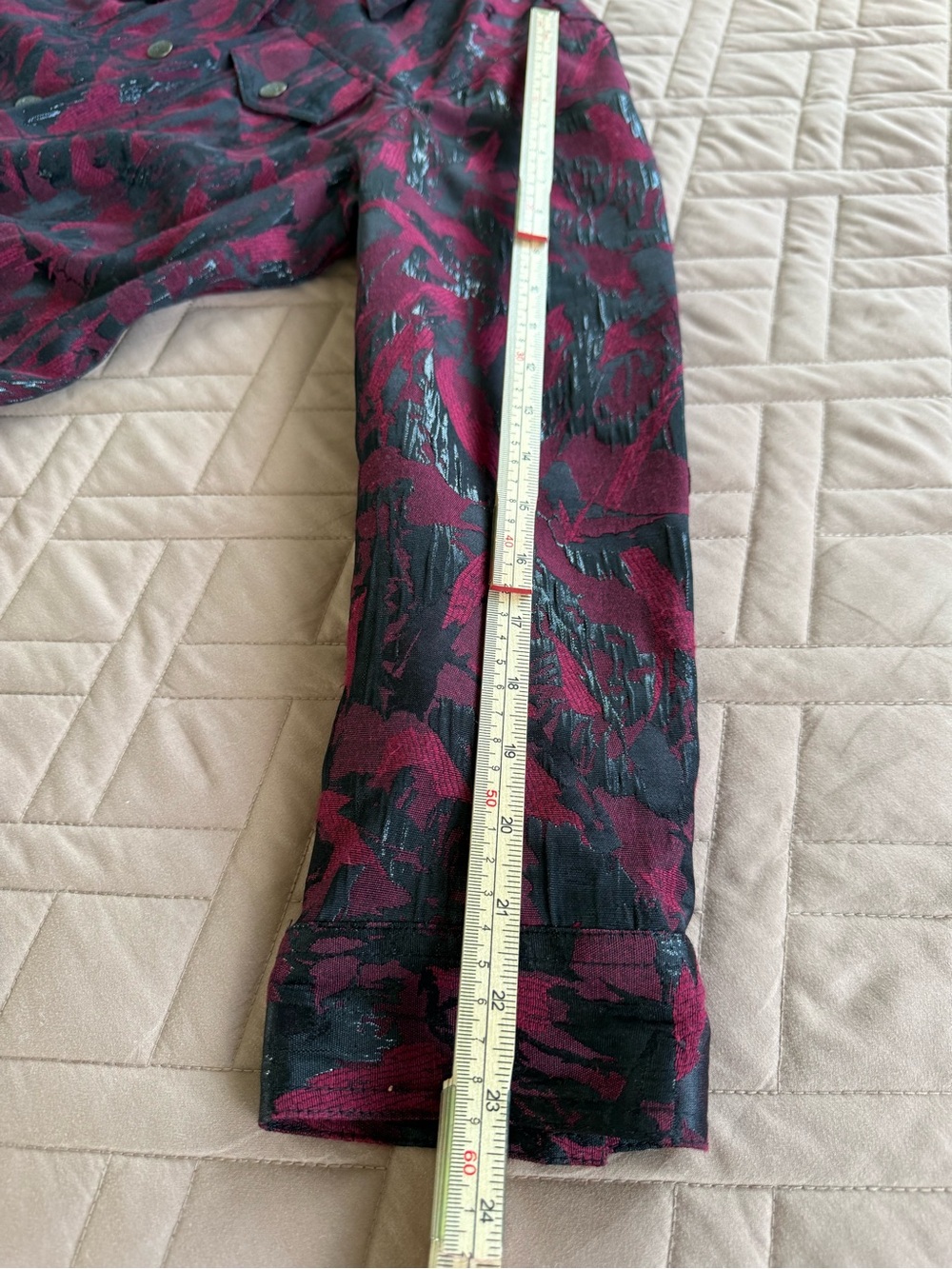 Ruby Rd. Red and Black Patterned Jean Jacket - Picture 5 of 10